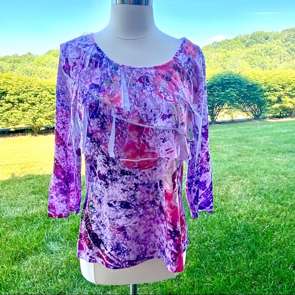 Coldwater Creek Floral Whirl Tee - Picture 1 of 13